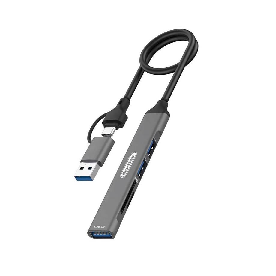  Go Des GD-UC707 USB3.0 + USB2.0 + SD/TF Bağlantılı Type-C USB-A 5in2 Hub 