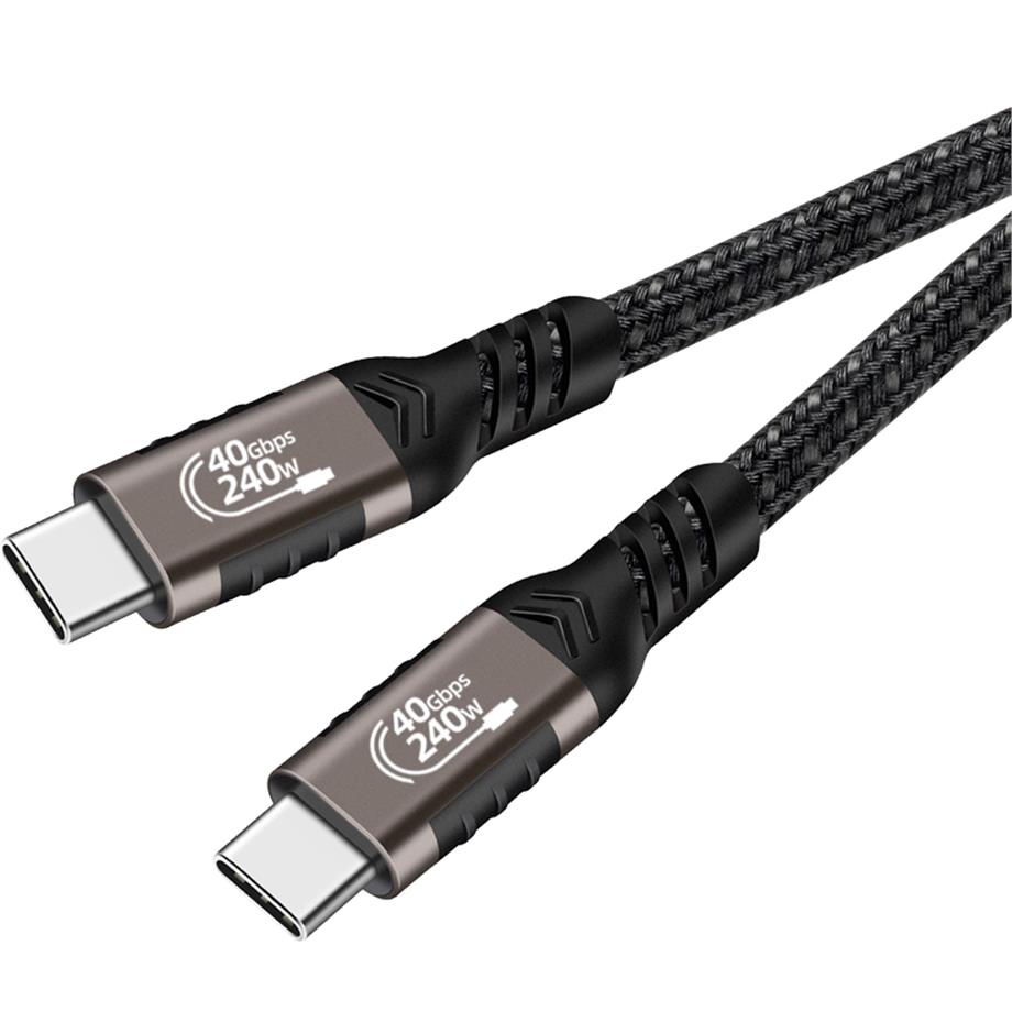  Qgeem QG01 Type-C to Type-C USB4 PD Data Kablosu 240W 40Gbps 8K@60Hz 1.2 Metre 