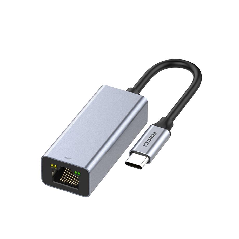  Recci RH10 RJ45 to Type-C Ethernet Dönüştürücü Kablo 100Mbps 80mm 