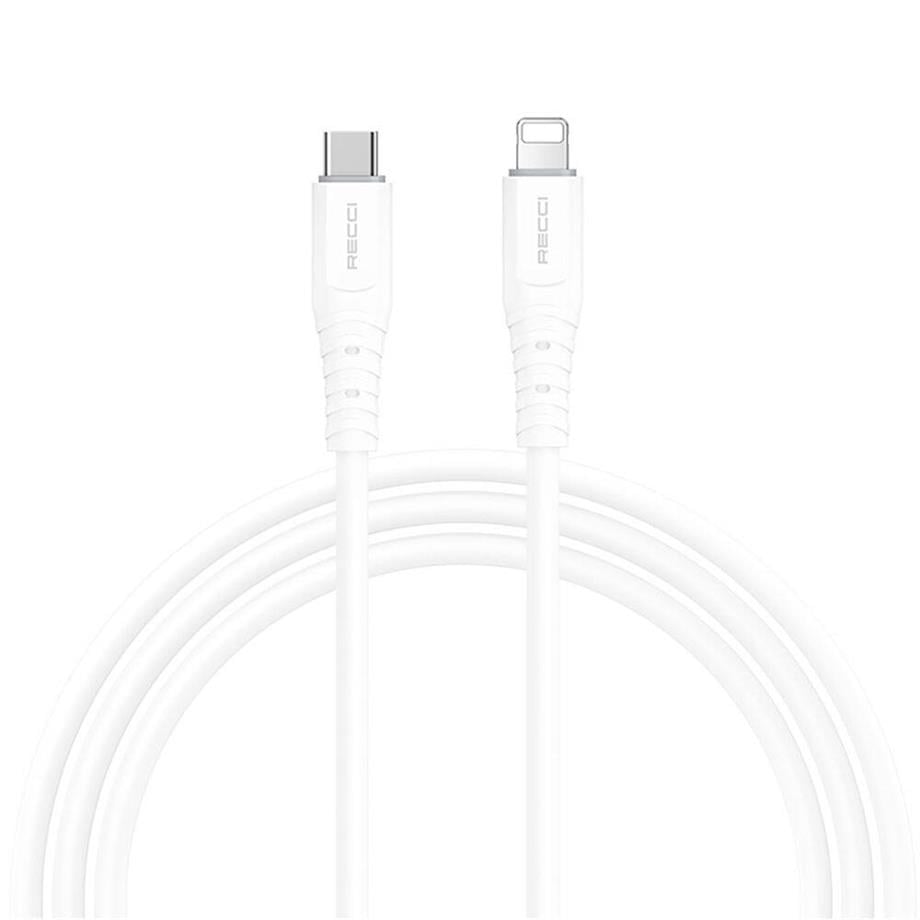  Recci RTC-P09CL Silicone Serisi 20W Hızlı Şarj Özellikli Type-C To Lightning PD Kablo 1.5M 