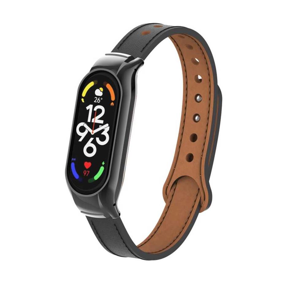  Xiaomi Mi Band 7 KRD-68 Deri Kordon Siyah