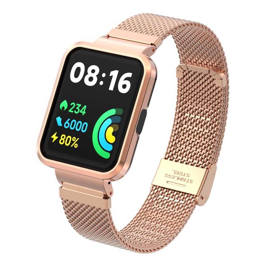  Xiaomi Redmi Watch 2 Lite Zore KRD-66 Metal Kordon RoseGold