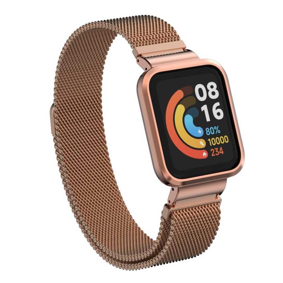  Xiaomi Redmi Watch (Mi Watch Lite) Zore KRD-58 Metal Kordon RoseGold