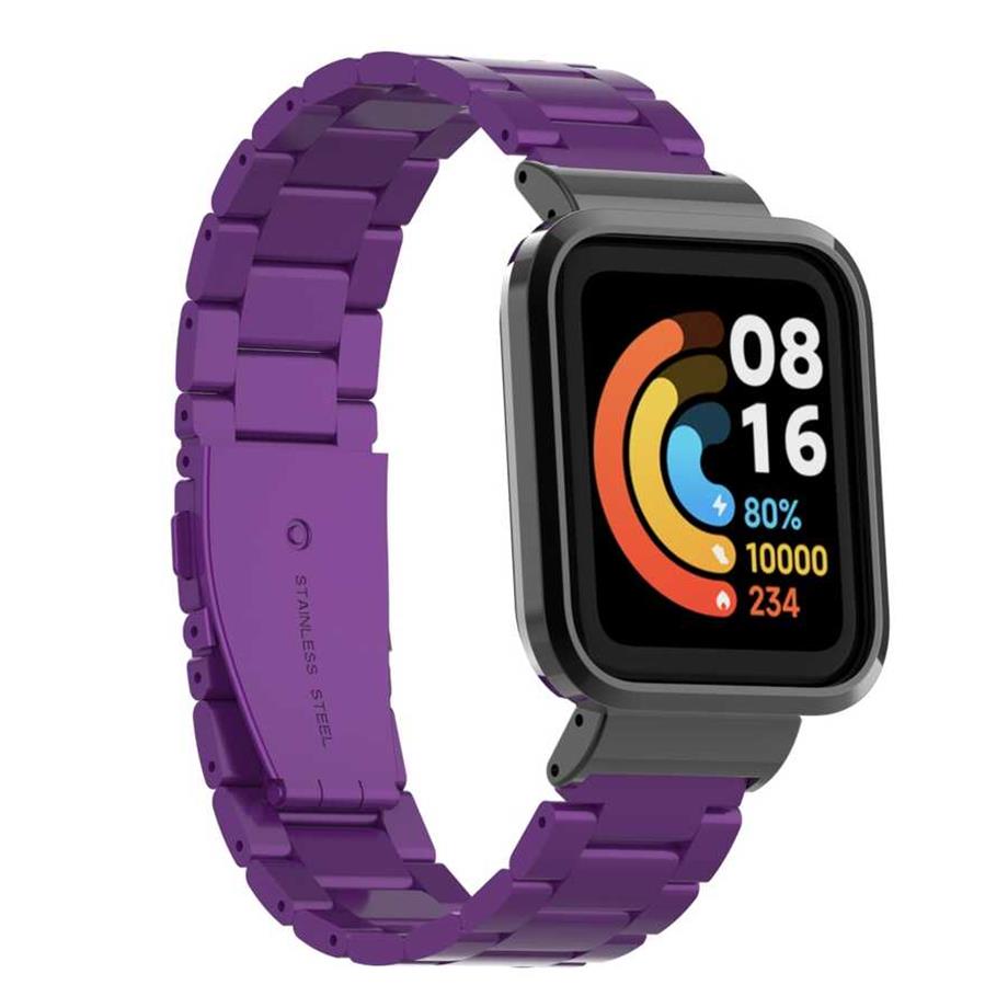  Xiaomi Redmi Watch (Mi Watch Lite) Zore KRD-60 Metal Kordon Mor