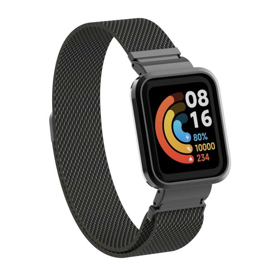  Xiaomi Redmi Watch (Mi Watch Lite) Zore KRD-58 Metal Kordon Siyah