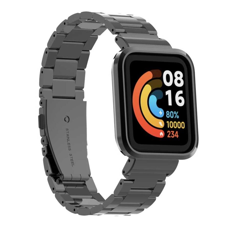  Xiaomi Redmi Watch (Mi Watch Lite) Zore KRD-60 Metal Kordon Siyah