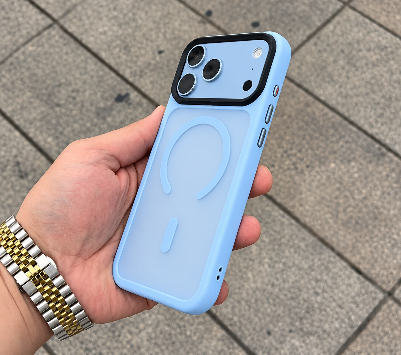 Armor Flet Magsafe Luxury Kılıf Mavi Renkli