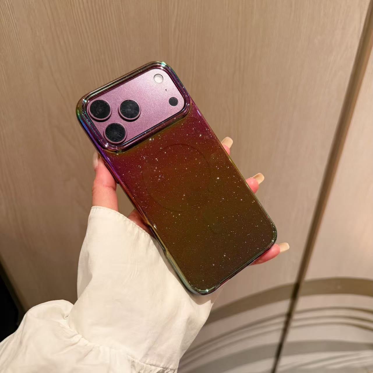 Armor Simli Hologramlı Sert Kılıf Bordo Renkli