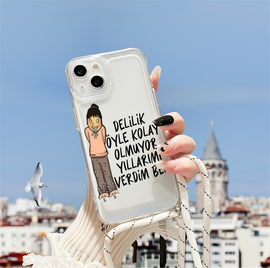 Baskılı Şeffaf Süper Silikon Askılı Kılıflar/Askısız Desen-9