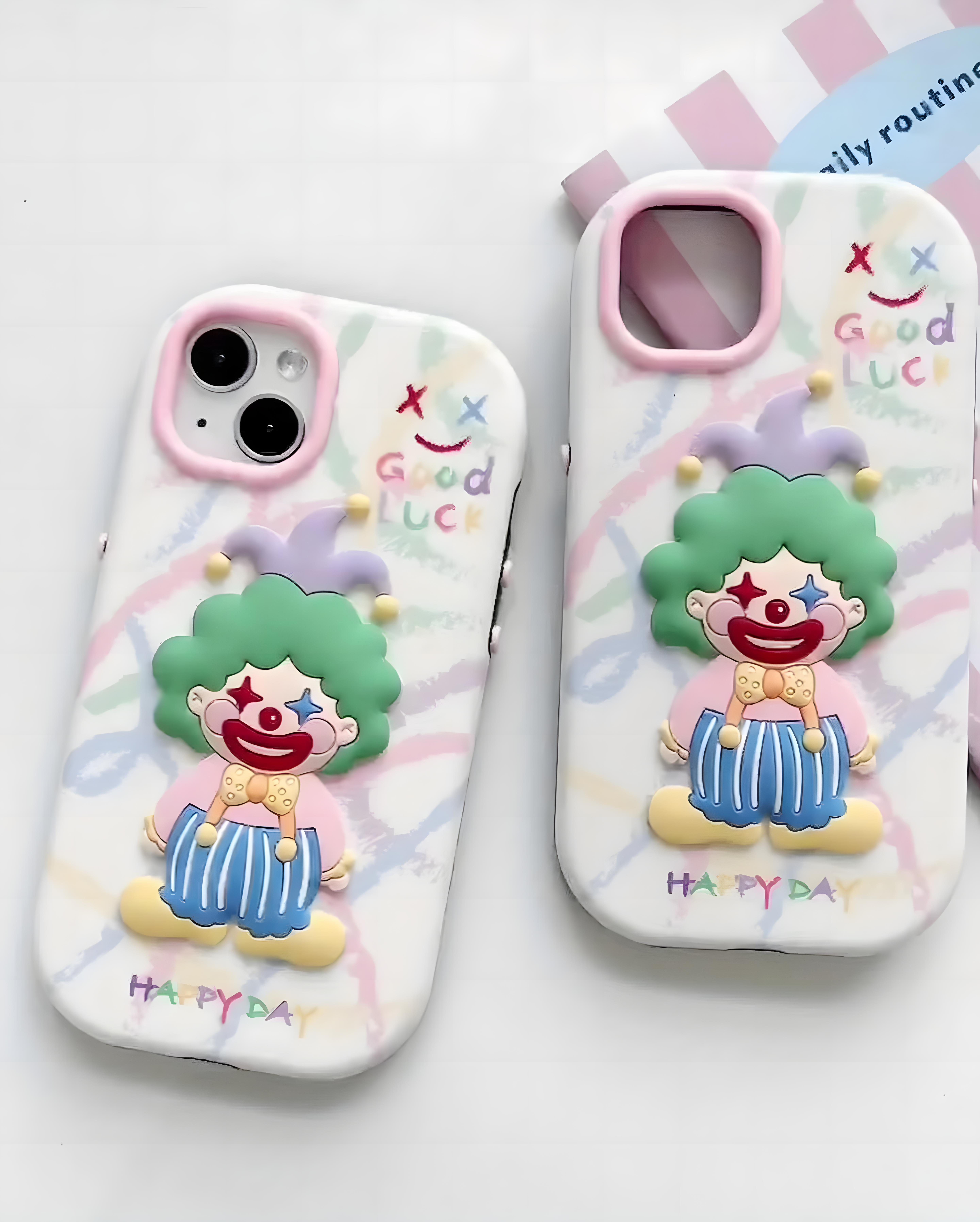 Cute Palyaço Hamur Silikon Telefon Kılıfı