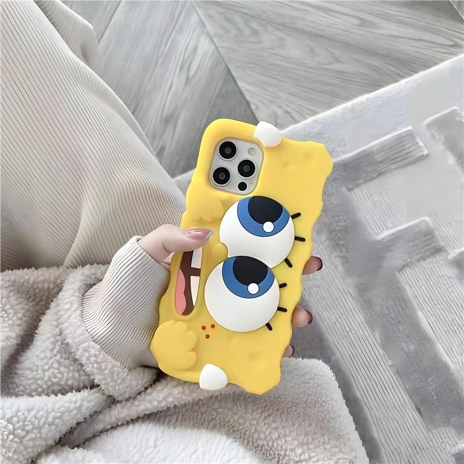 Cute Sünger Bob Silikon Hamur Telefon Kılıfı