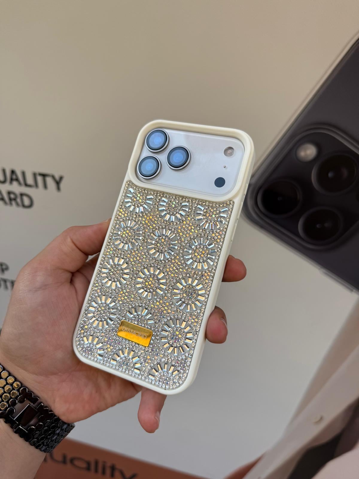 DreamTaşlı Silikon Telefon Kılıfı Beyaz Renkli