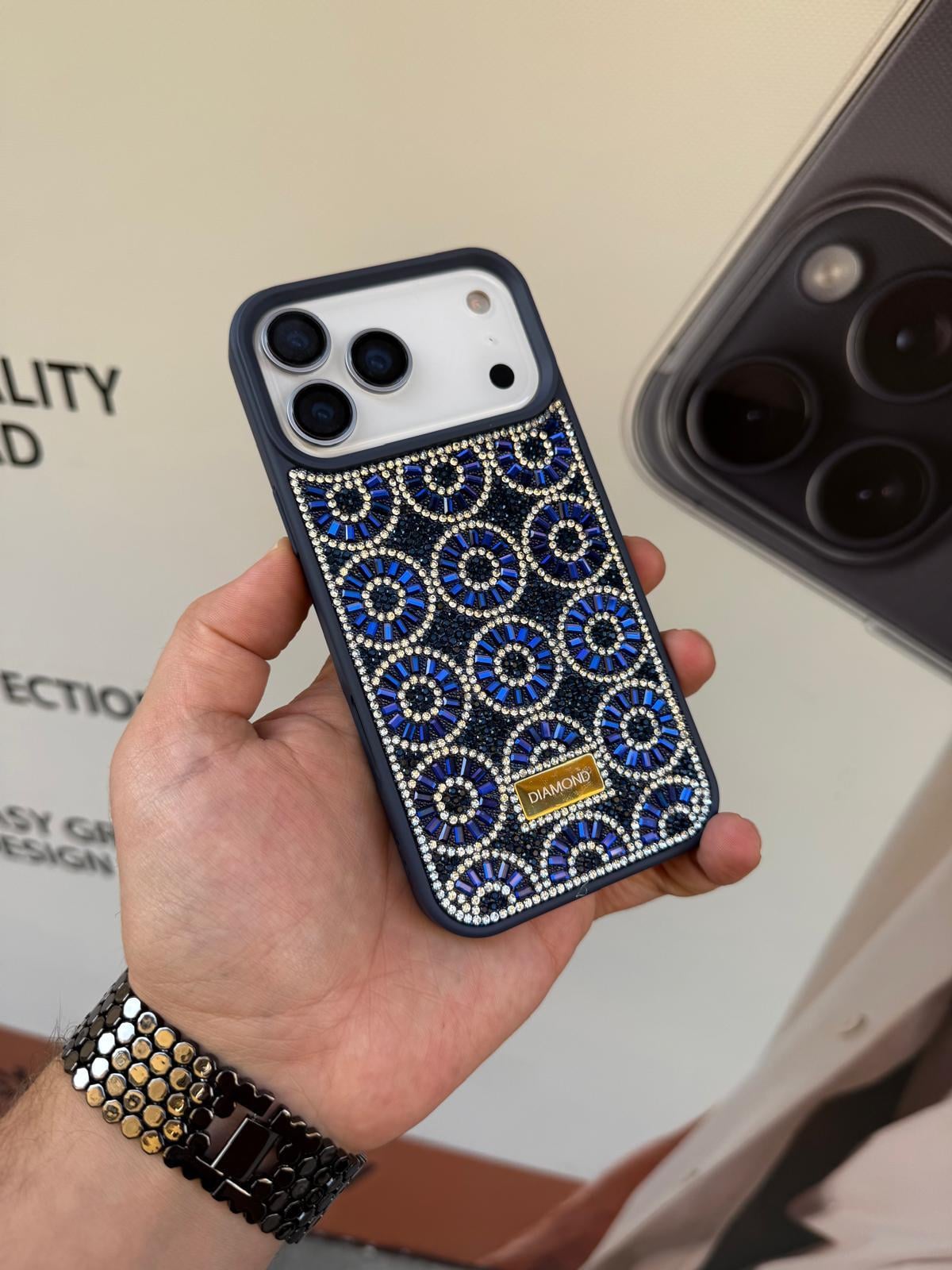 DreamTaşlı Silikon Telefon Kılıfı Lacivert Renkli