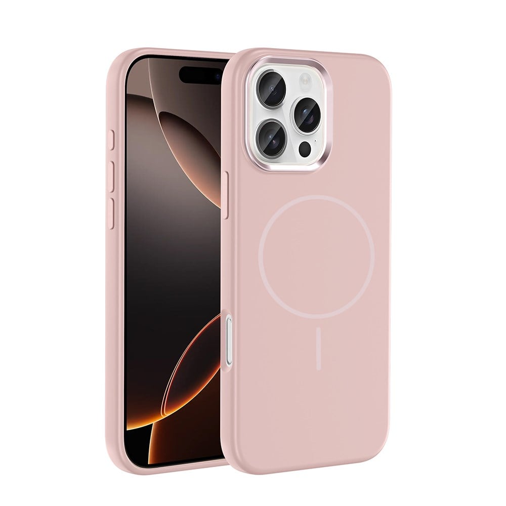 Edi M-Safe Şarj Özellikli Metal Kamera Çerçeveli Silikon Kılıf RoseGold Renkli