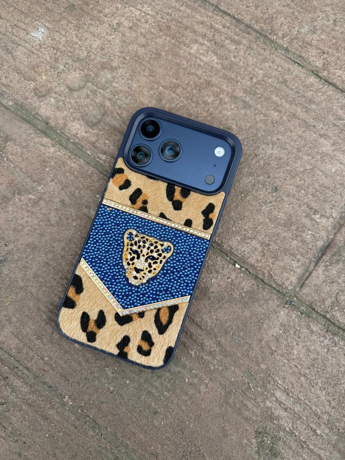 Elegance Leopar Style Silikon Kılıf Lacivert Renkli