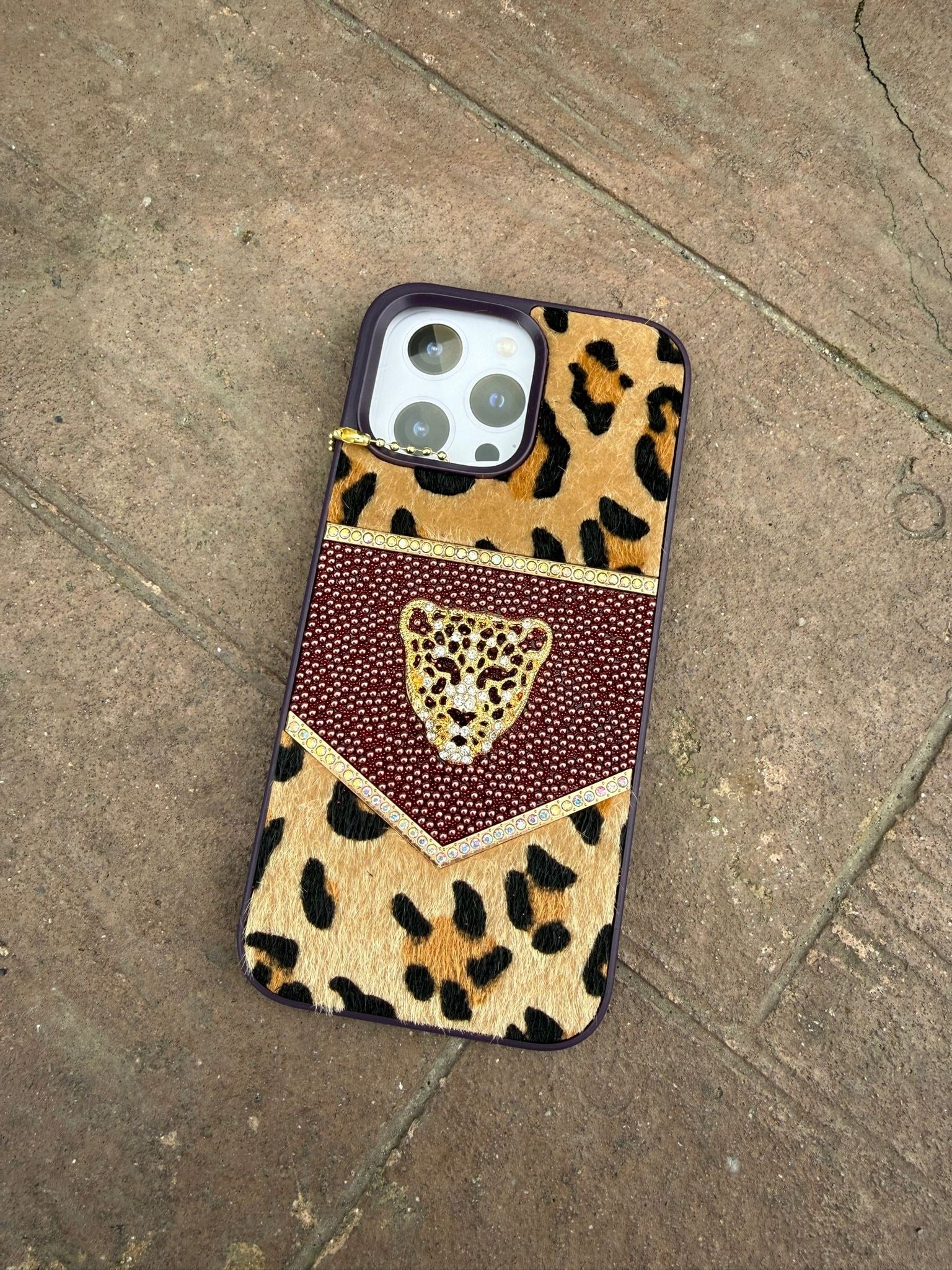 Elegance Leopar Style Silikon Kılıf Mor Renkli