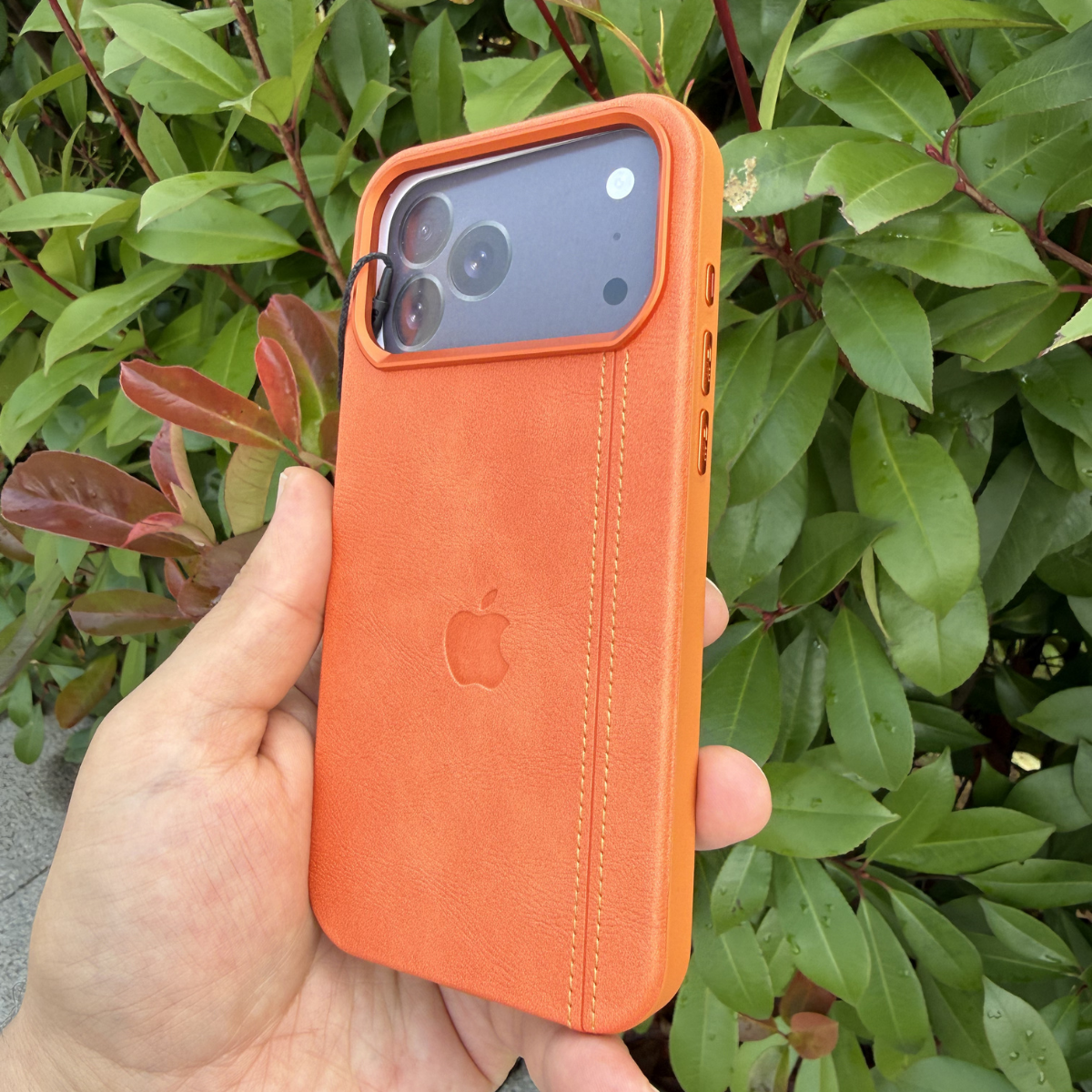Heritage Leather Yandan Dikişli Deri Premium Kılıf Turuncu