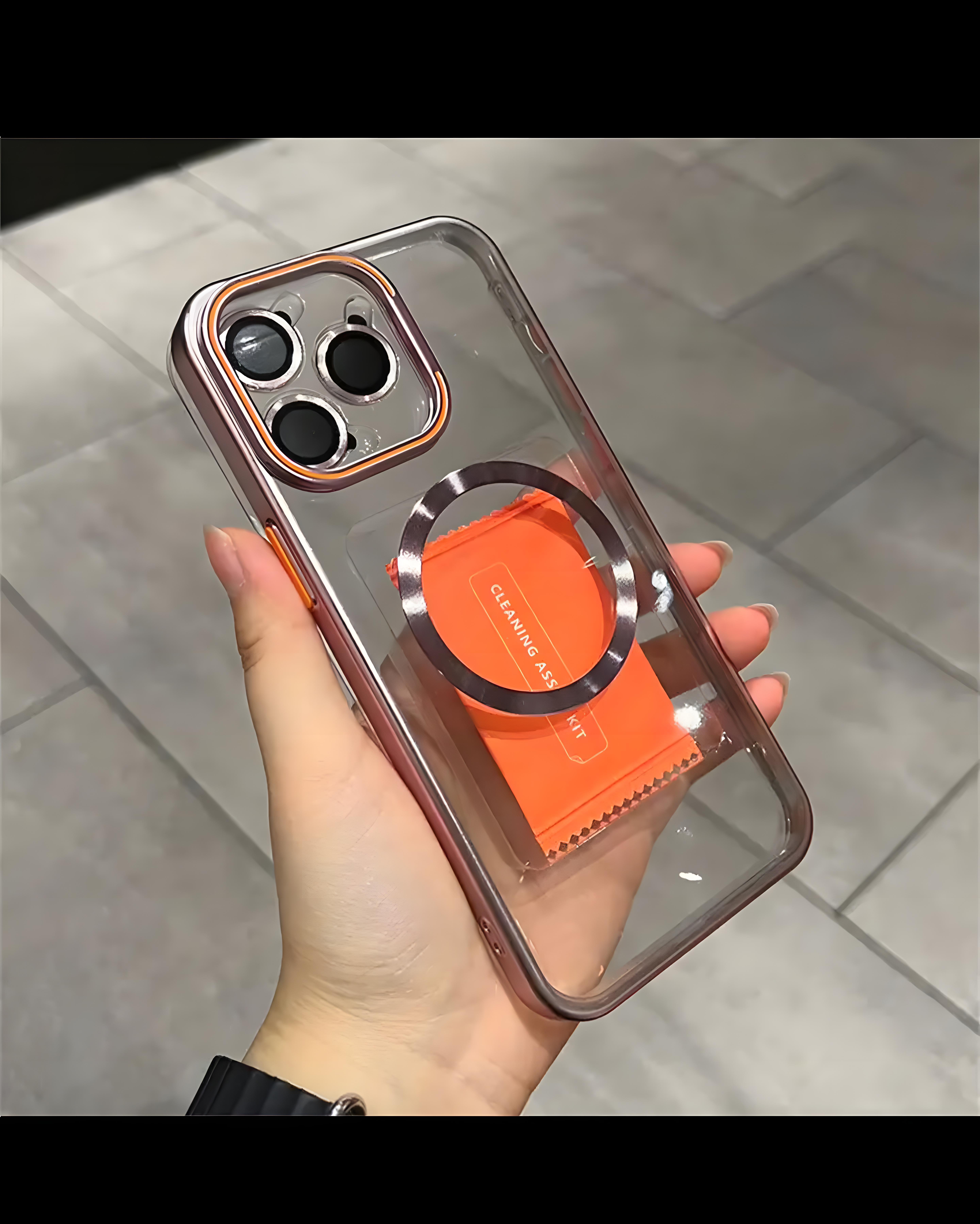 Kamera Korumalı Magsafe Pointec Telefon Kılıfı Titanyum Renkli