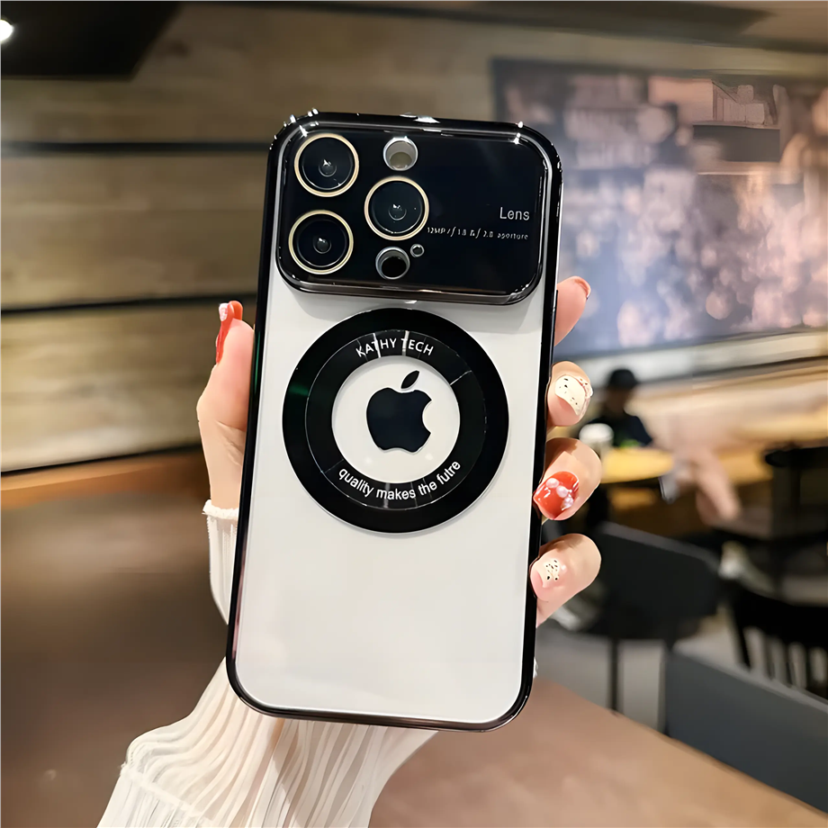 Kamera ve Lens Korumalı Magsafe Özelikli Sararmaz Kittytech Sert Mika Telefon Kılıfı Siyah Renkli