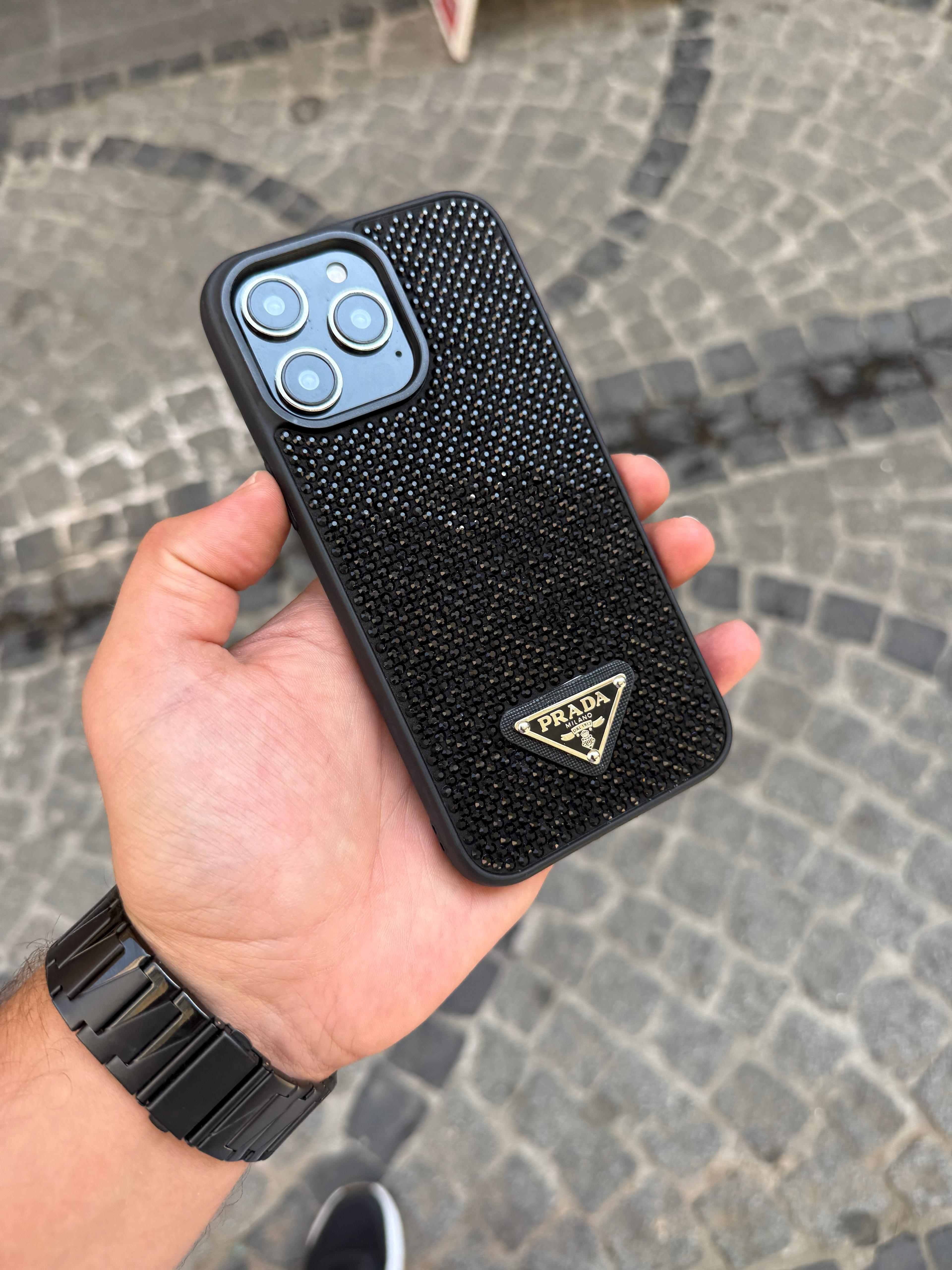 Luxury Taşlı Silikon Telefon Kılıfı siyah Renkli