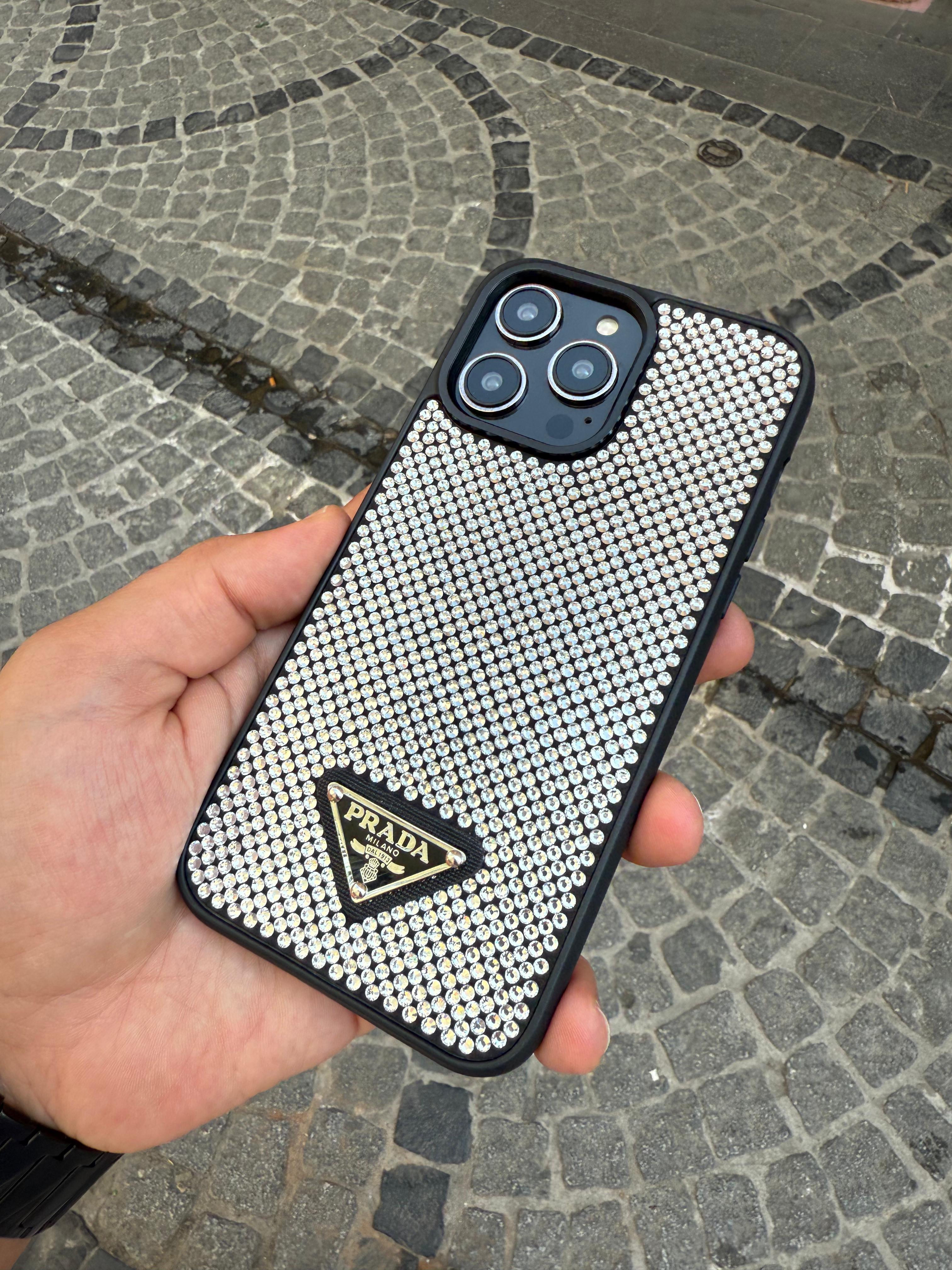 Luxury Taşlı Silikon Telefon Kılıfı siyah renk beyaz taşlı  Renkli