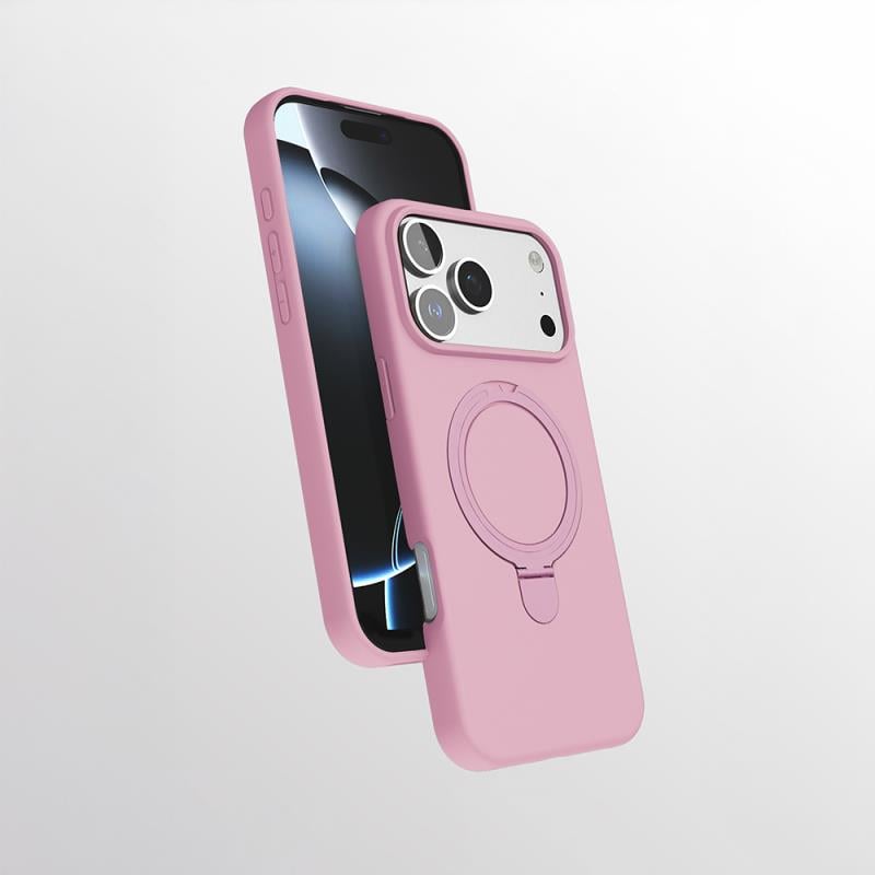 Madamcase Kılıf M-safe Şarj Özellikli Standlı Zore Samara Kapak Pembe Renk 