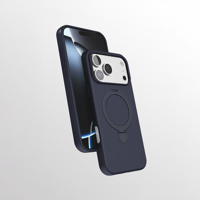 Madamcase Kılıf M-safe Şarj Özellikli Standlı Zore Samara Kapak Lacivert Renk 