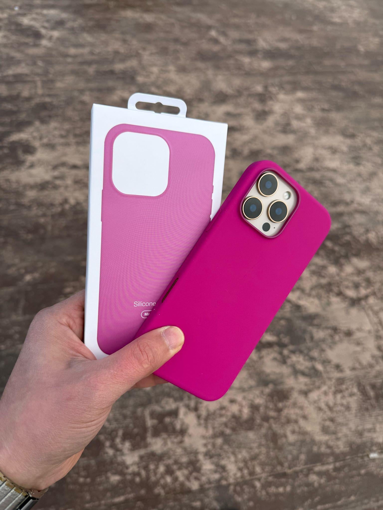 Magsafe Özellikli Silinebilir Original Lansman Telefon Kılıfı Fuşya Renkli