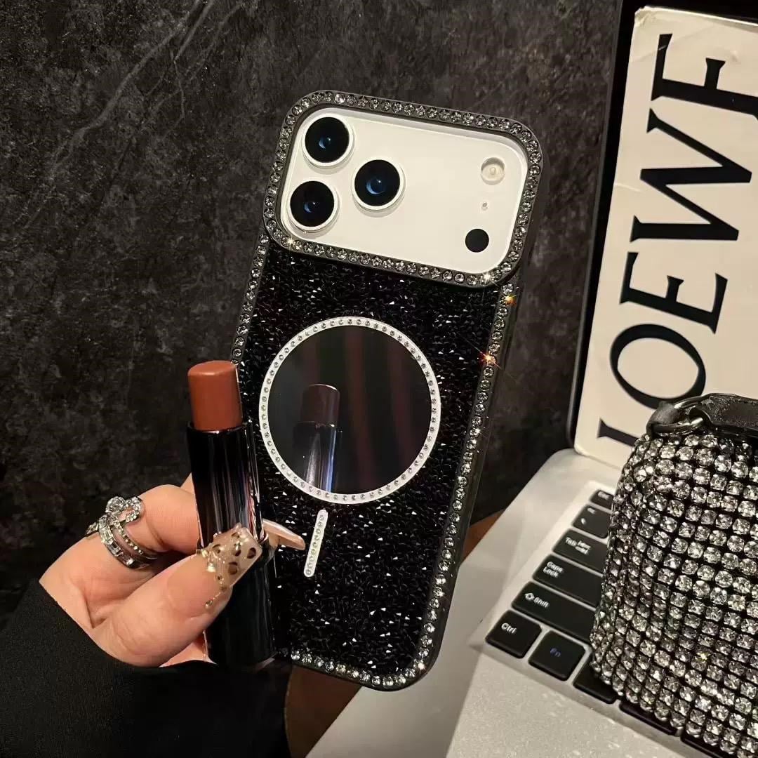 Mirror Aura Taşlı Aynalı Premium Kılıf Siyah Renkli