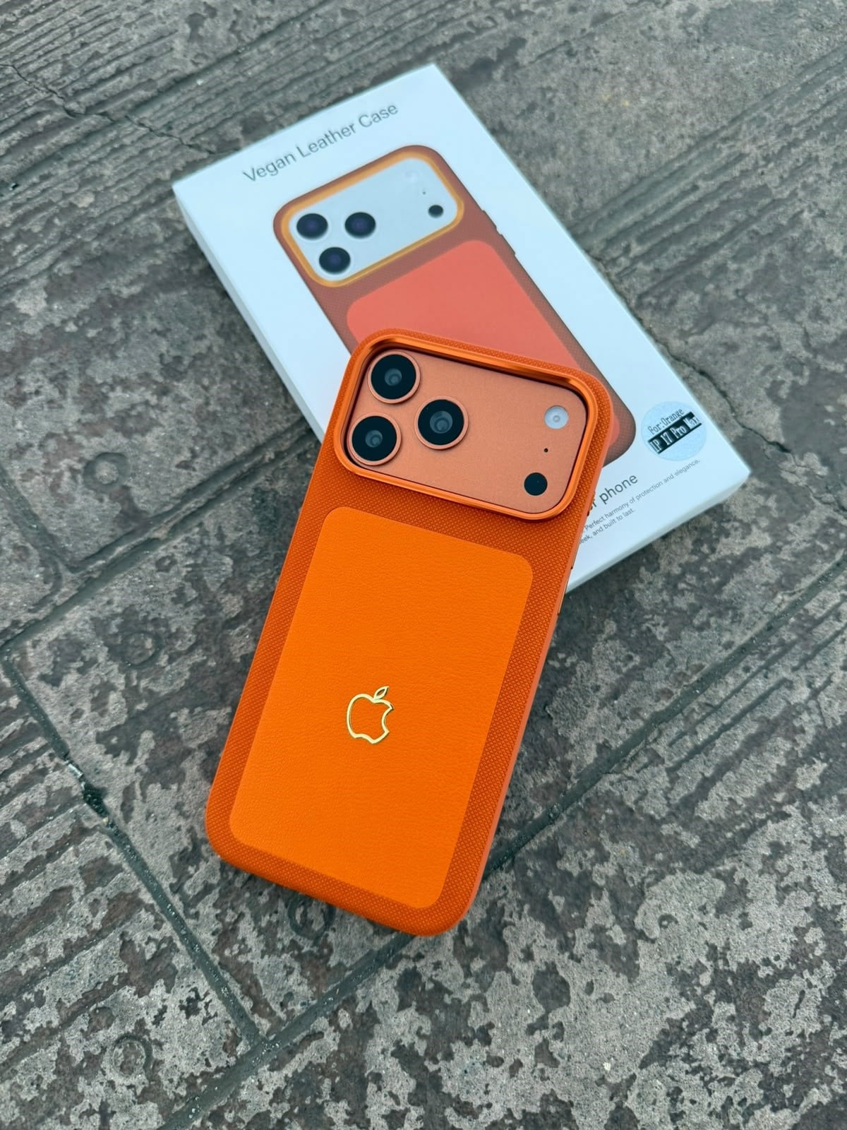 Prestige Duo Magsafe Özellikli Deri Dokulu Kılıf Turuncu Renkli