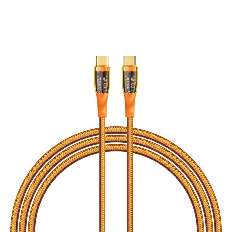 Recci RTC-P19CC Amber Serisi Type-C to Type-C PD 100W Şeffaf Tasarım Şarj ve Data Kablosu 1.5M