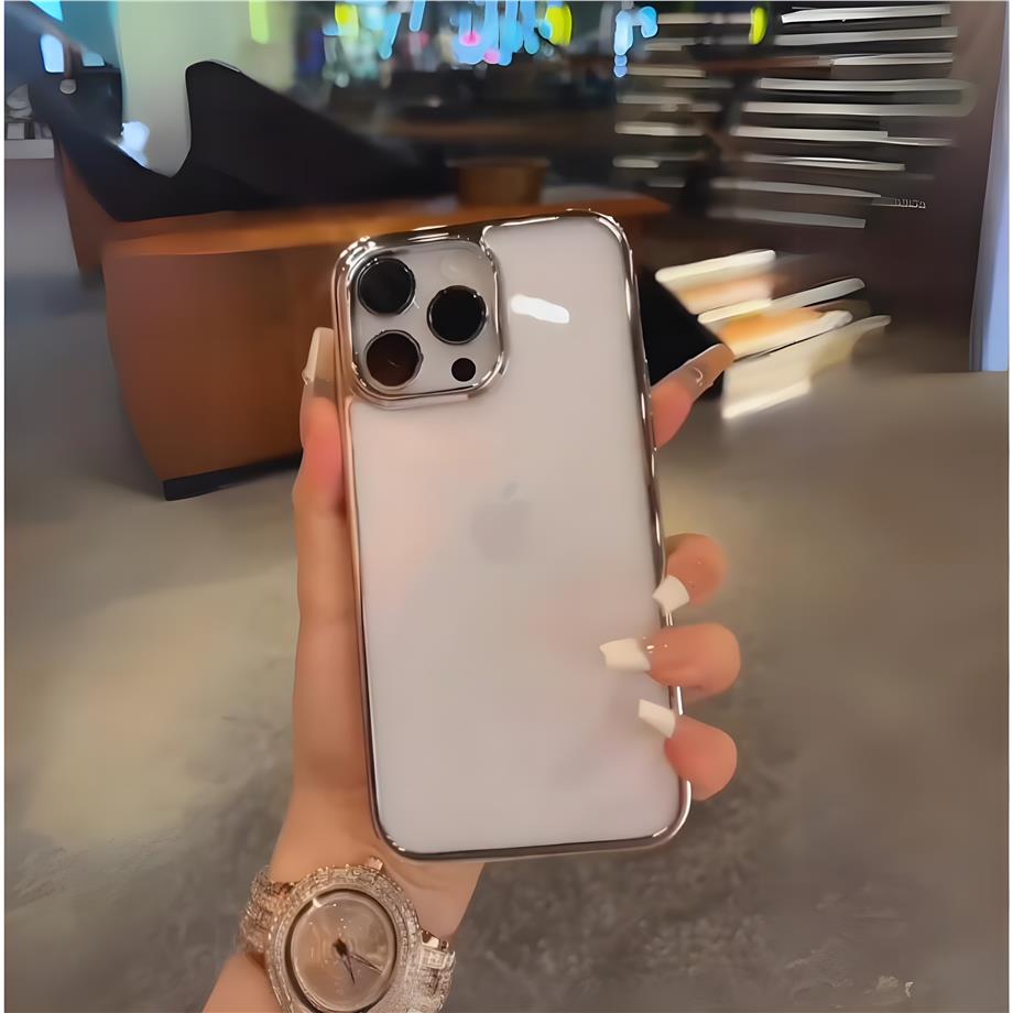 Sararmayan Parlak Nikelaj Sert Mika Luxury Telefon Kılıfı Gümüş Renkli