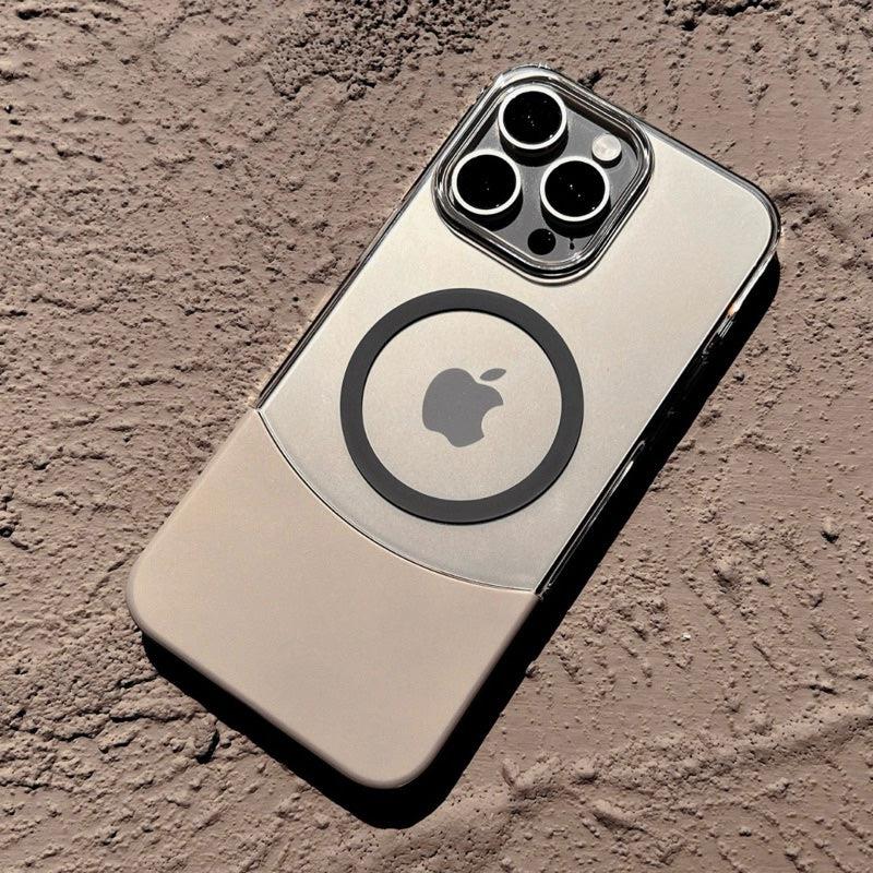 Sararmaz Magaafe Özellikli Çift Parça Exculisive Telefon Kılıfı Titanyum Renkli