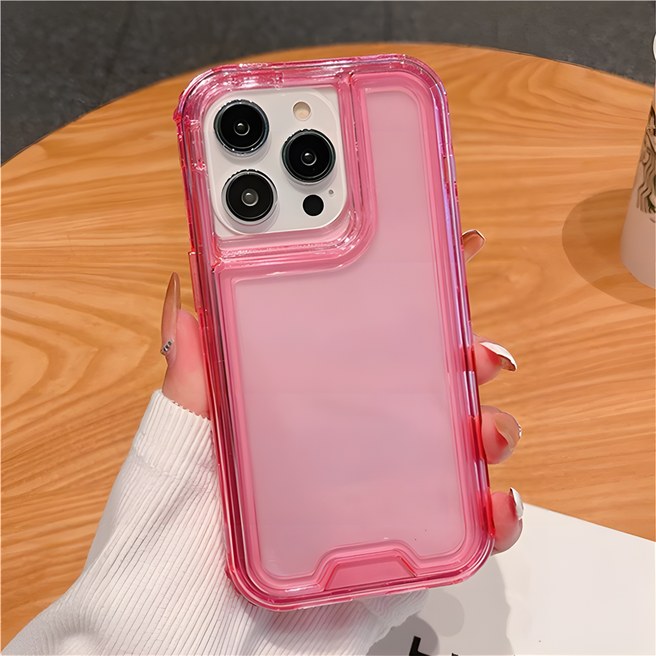 Space Renkli Ultra Korumalı Armor Silikon Kılıf Pembe Renkli
