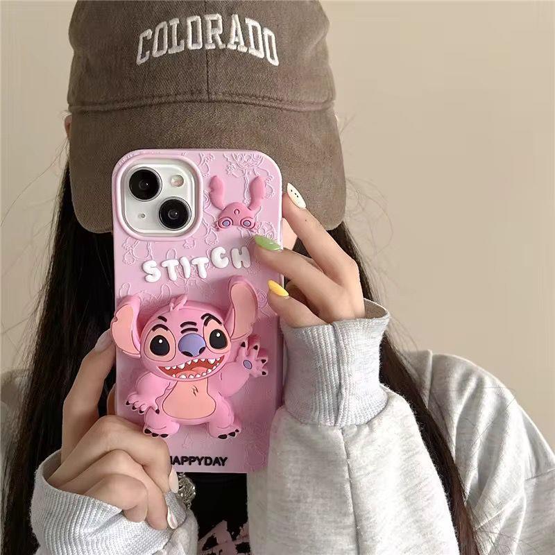 Stic Pembe Renk Popsoketli Standlı Silikon Kılıflar