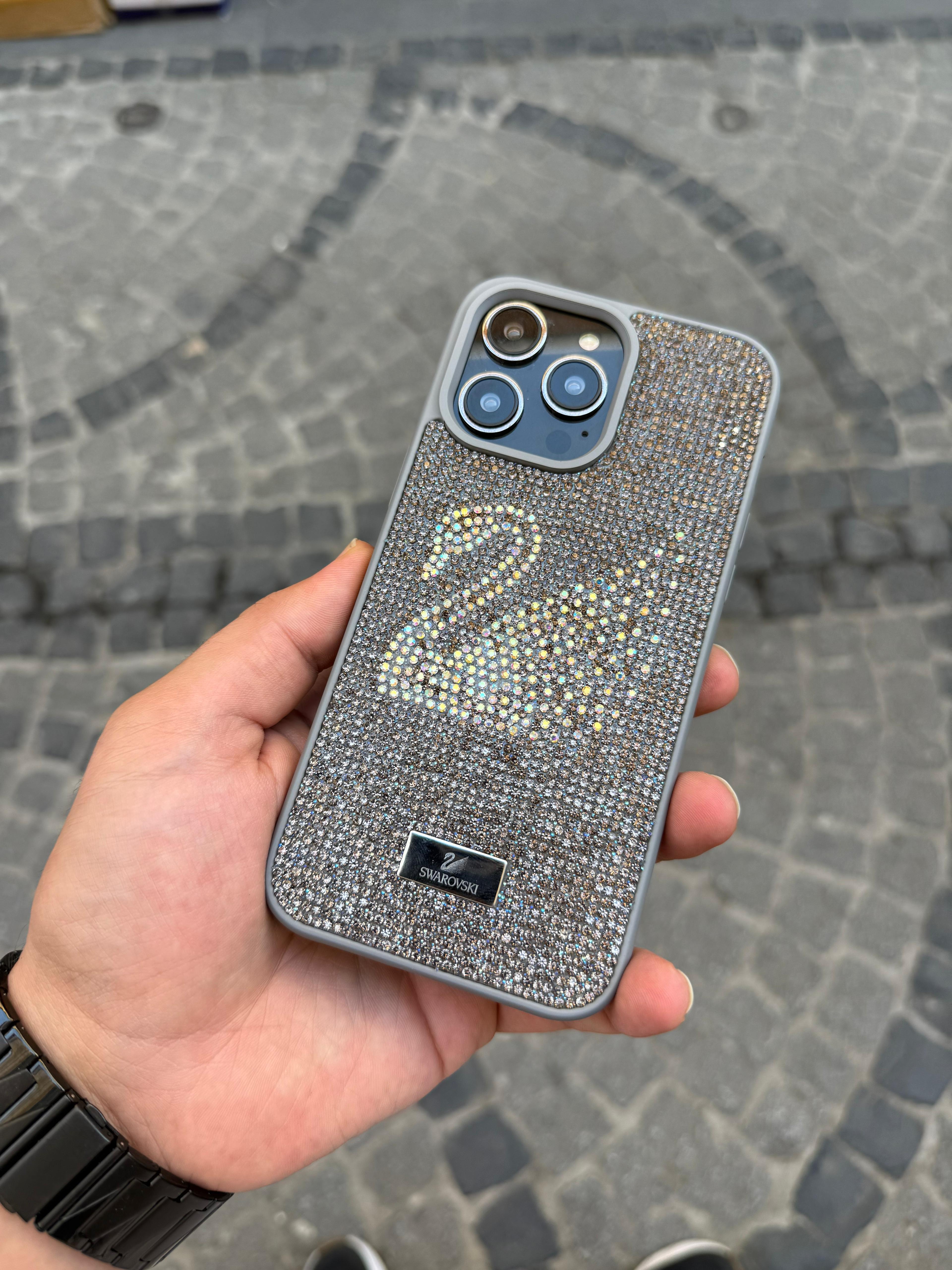 Swaroski TaşlıTelefon Kılıfı Titanyum Renk