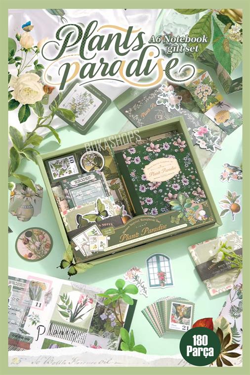 180 Parça Mega Botanik Journal Seti ve Scrapbook Seti - 