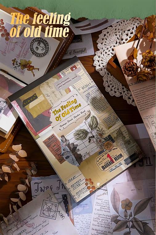 Bullet Journal ve Scrapbook Sticker Seti - 50 Sayfa Vintage Botanik ve Mantar Temalı Ajanda Süsleme