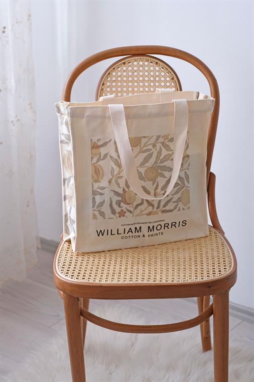 By William Morris Flower Pattern Tote Bag Kanvas Çanta 