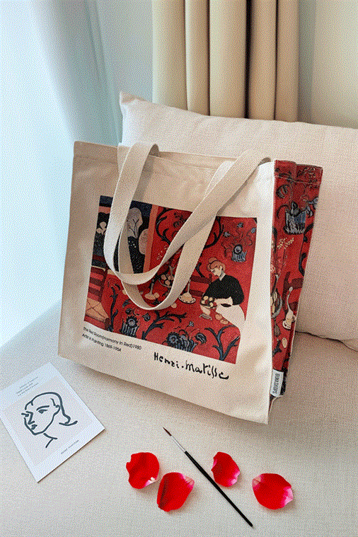 Henri Matisse Red Tote Bag Kanvas Çanta 