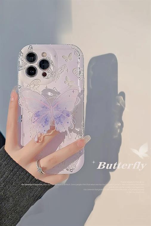 Kelebek Tutuculu Iphone 14 Pro Max Telefon Kılıfı 