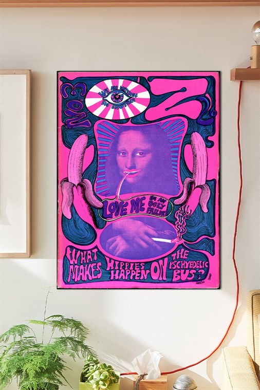 Psychedelic Mona Lisa Duvar Posteri Büyük Boy 45x30 Cm