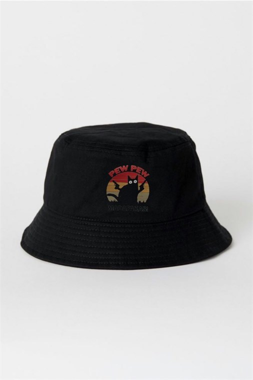 Siyah Madafakas Balıkçı Şapka Bucket Hat | Bukashops.com