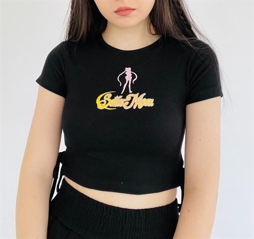Siyah Sailor Moon Crop Body
