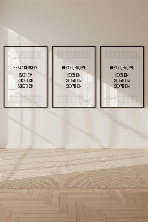 Siyah Tablo & Fotoğraf Çerçevesi 3'lü Set (Boyut Seçenekli)