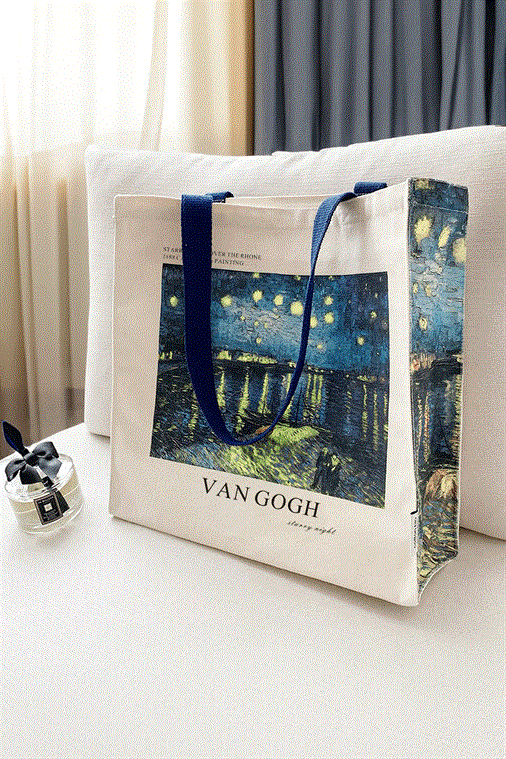 Van Gogh 1888 Renkli Saplı Tote Bag Kanvas Çanta 
