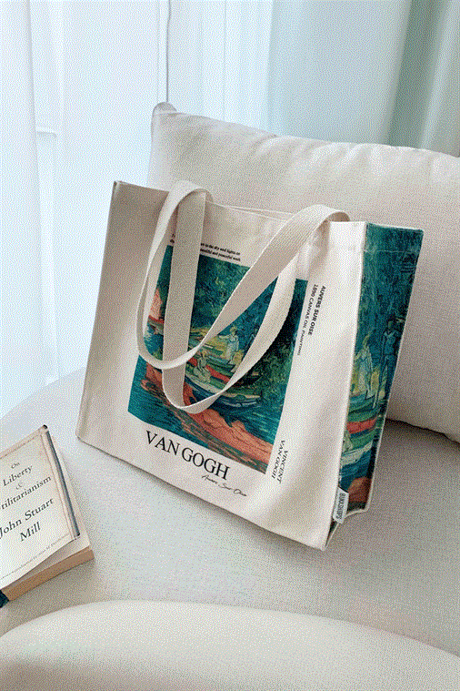 Van Gogh Auvers Sur Oise Tote Bag Kanvas Çanta 