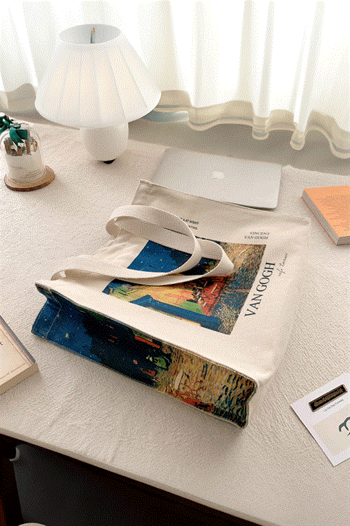 Van Gogh Cafe Therrace Tote Bag Kanvas Çanta 