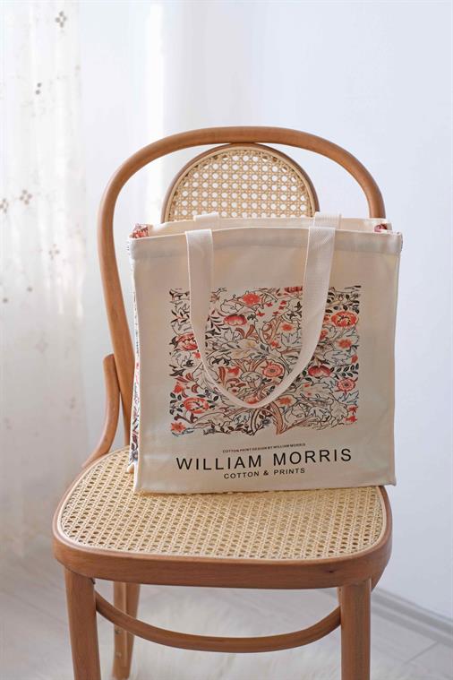 William Morris Flower Pattern Tote Bag Kanvas Çanta 