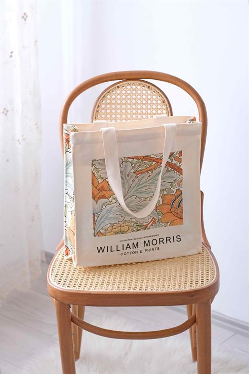 William Morris Yellow Flower Tote Bag Kanvas Çanta 